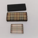 BURBERRY Nova Check Wallet Canvas Leather 10 Set Red Beige Green Auth CB295-22
