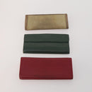BURBERRY Nova Check Wallet Canvas Leather 10 Set Red Beige Green Auth CB295-3