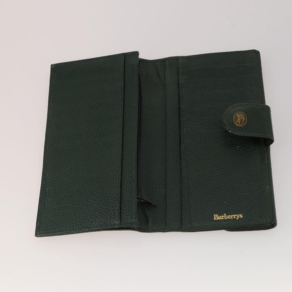 BURBERRY Nova Check Wallet Canvas Leather 10 Set Red Beige Green Auth CB295