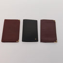 CARTIER Wallet Leather 10 Set Black Bordeaux pink Auth CB296-11