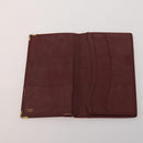 CARTIER Wallet Leather 10 Set Black Bordeaux pink Auth CB296-13