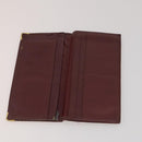 CARTIER Wallet Leather 10 Set Black Bordeaux pink Auth CB296-14