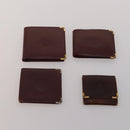 CARTIER Wallet Leather 10 Set Black Bordeaux pink Auth CB296-16