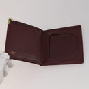 CARTIER Wallet Leather 10 Set Black Bordeaux pink Auth CB296-18