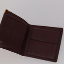 CARTIER Wallet Leather 10 Set Black Bordeaux pink Auth CB296-19