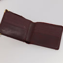 CARTIER Wallet Leather 10 Set Black Bordeaux pink Auth CB296-21
