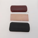 CARTIER Wallet Leather 10 Set Black Bordeaux pink Auth CB296-3