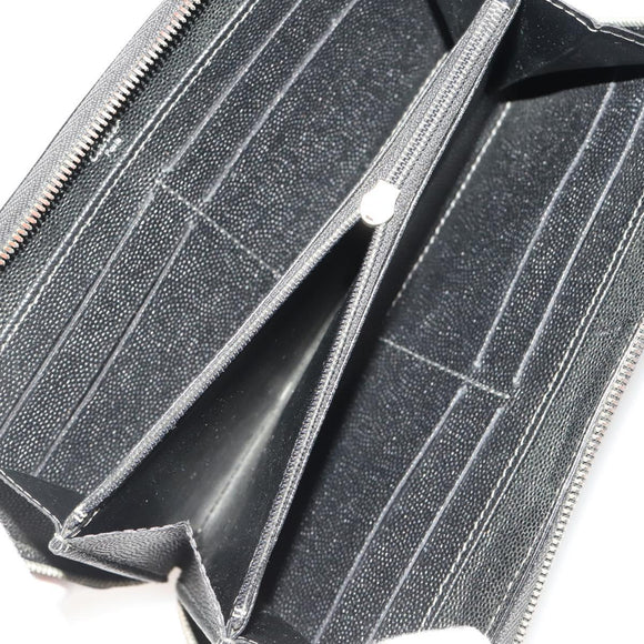 CARTIER Wallet Leather 10 Set Black Bordeaux pink Auth CB296