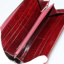 CARTIER Wallet Leather 10 Set Black Bordeaux pink Auth CB296-9