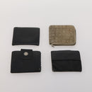 BVLGARI Wallet Leather Canvas 10 Set Black Navy beige Auth CB297-19