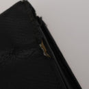 BVLGARI Wallet Leather Canvas 10 Set Black Navy beige Auth CB297-23