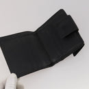 BVLGARI Wallet Leather Canvas 10 Set Black Navy beige Auth CB297-25