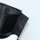 BVLGARI Wallet Leather Canvas 10 Set Black Navy beige Auth CB297-27
