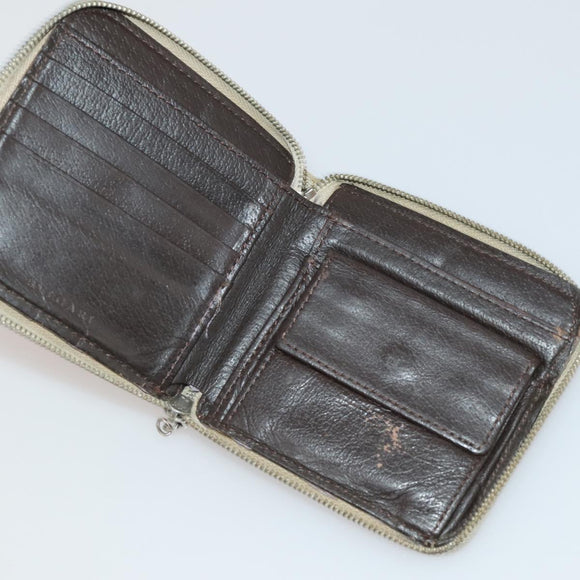 BVLGARI Wallet Leather Canvas 10 Set Black Navy beige Auth CB297