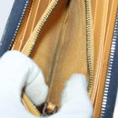 BVLGARI Wallet Leather Canvas 10 Set Black Navy beige Auth CB297-9