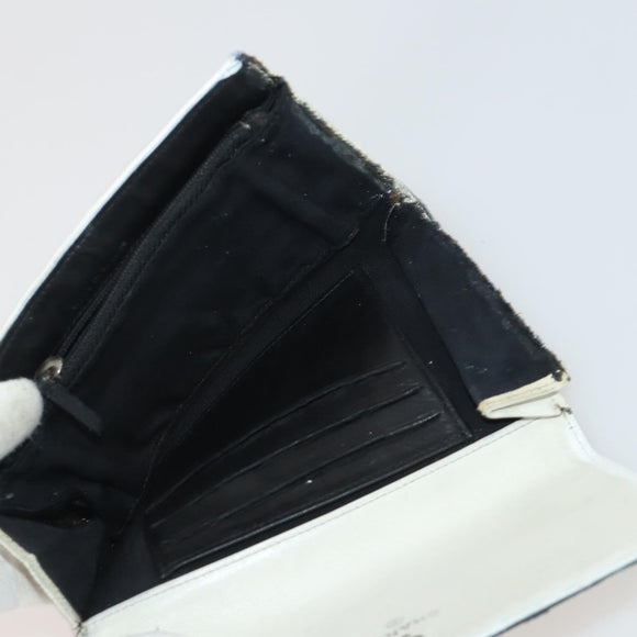 CHANEL Wallet Leather 10 Set White Beige black CC Auth CB298
