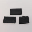 CHANEL Wallet Leather 10 Set White Beige black CC Auth CB298-12