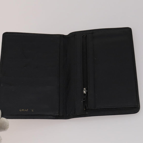 CHANEL Wallet Leather 10 Set White Beige black CC Auth CB298