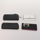 CHANEL Wallet Leather 10 Set White Beige black CC Auth CB298-2