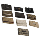 GUCCI GG Canvas Key Case Leather 10 Set Beige Black white Auth CB299-1