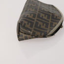 FENDI Zucca Canvas Pouch 5 Set Brown Black Auth CB300-11