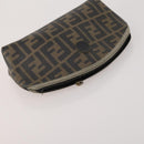 FENDI Zucca Canvas Pouch 5 Set Brown Black Auth CB300-12