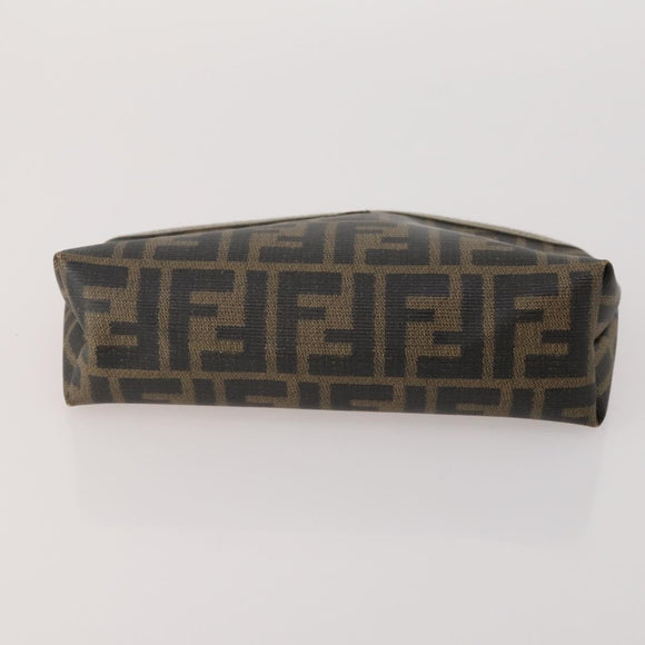 FENDI Zucca Canvas Pouch 5 Set Brown Black Auth CB300