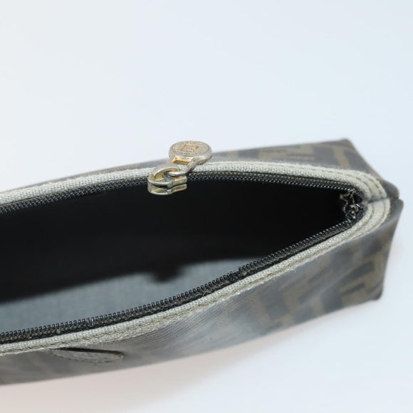 FENDI Zucca Canvas Pouch 5 Set Brown Black Auth CB300