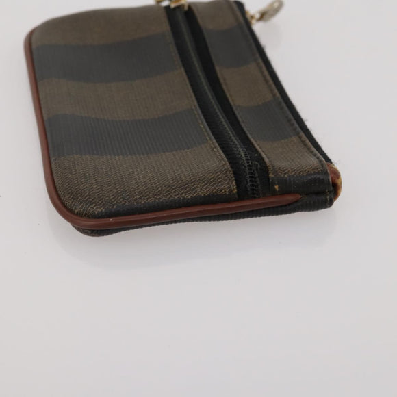 FENDI Zucca Canvas Pouch 5 Set Brown Black Auth CB300