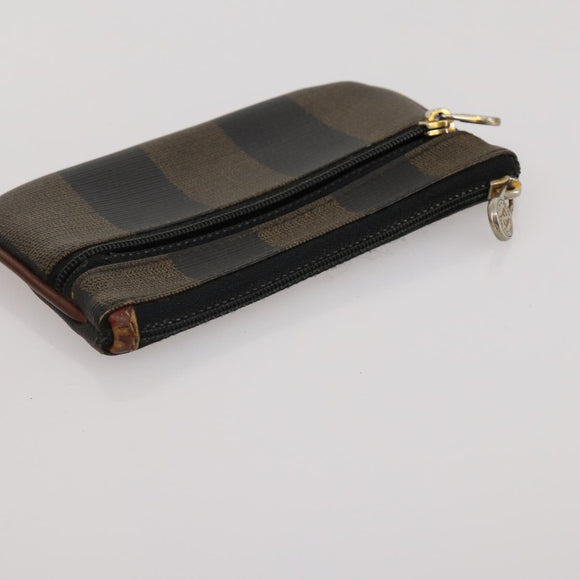FENDI Zucca Canvas Pouch 5 Set Brown Black Auth CB300