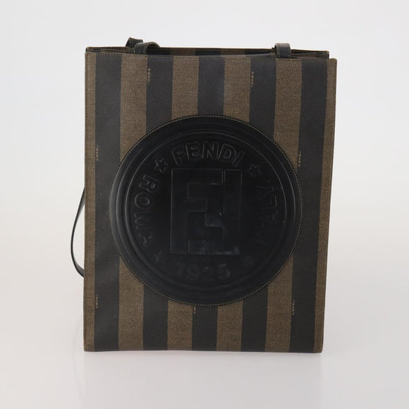 FENDI Zucca Canvas Pouch 5 Set Brown Black Auth CB300