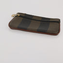 FENDI Zucca Canvas Pouch 5 Set Brown Black Auth CB300-20