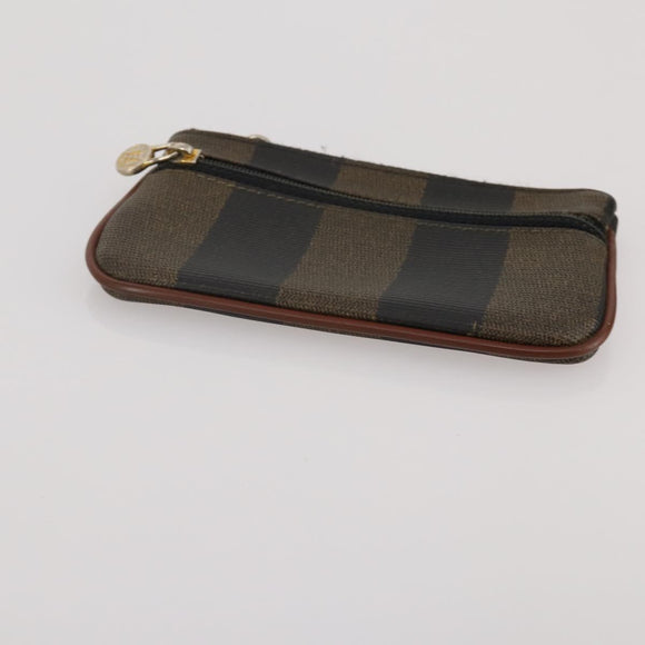 FENDI Zucca Canvas Pouch 5 Set Brown Black Auth CB300