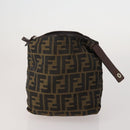 FENDI Zucca Canvas Pouch 5 Set Brown Black Auth CB300-23
