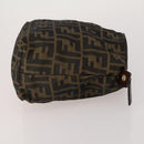 FENDI Zucca Canvas Pouch 5 Set Brown Black Auth CB300-24