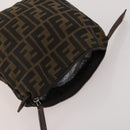 FENDI Zucca Canvas Pouch 5 Set Brown Black Auth CB300-25