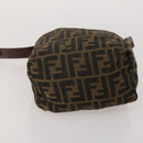 FENDI Zucca Canvas Pouch 5 Set Brown Black Auth CB300-26