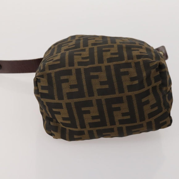 FENDI Zucca Canvas Pouch 5 Set Brown Black Auth CB300
