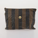 FENDI Zucca Canvas Pouch 5 Set Brown Black Auth CB300-29