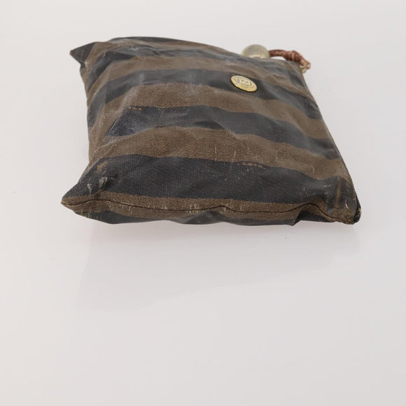 FENDI Zucca Canvas Pouch 5 Set Brown Black Auth CB300