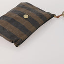 FENDI Zucca Canvas Pouch 5 Set Brown Black Auth CB300-32