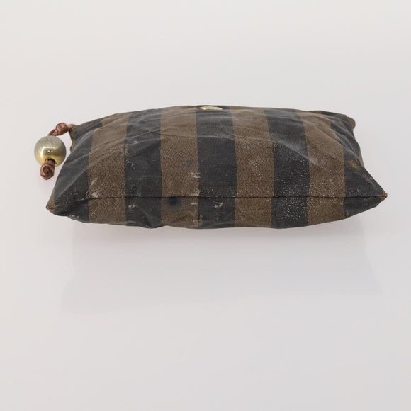 FENDI Zucca Canvas Pouch 5 Set Brown Black Auth CB300