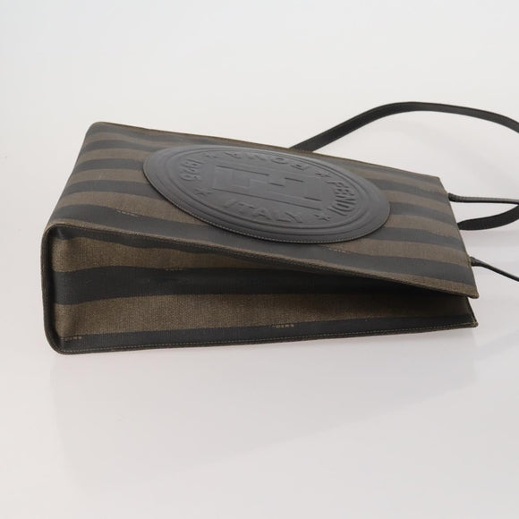 FENDI Zucca Canvas Pouch 5 Set Brown Black Auth CB300