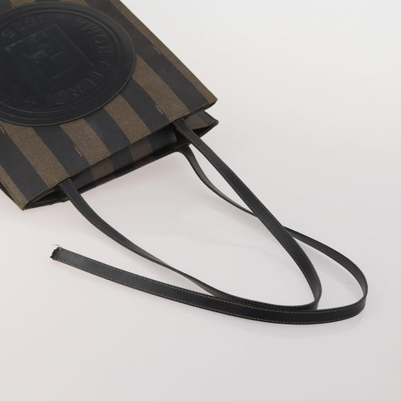 FENDI Zucca Canvas Pouch 5 Set Brown Black Auth CB300