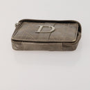 Christian Dior Trotter Canvas Pouch Leather 6 Set White Beige Red Auth CB301-10