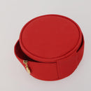 Christian Dior Trotter Canvas Pouch Leather 6 Set White Beige Red Auth CB301-14