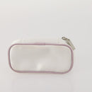 Christian Dior Trotter Canvas Pouch Leather 6 Set White Beige Red Auth CB301-19