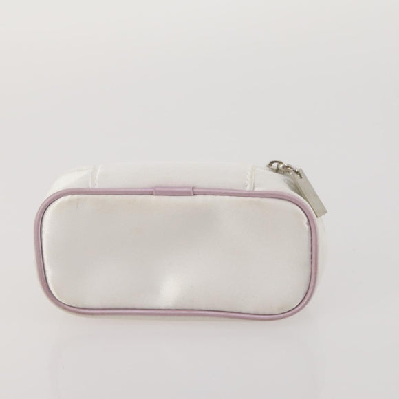 Christian Dior Trotter Canvas Pouch Leather 6 Set White Beige Red Auth CB301