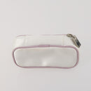 Christian Dior Trotter Canvas Pouch Leather 6 Set White Beige Red Auth CB301-20