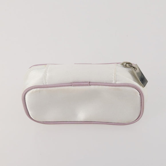 Christian Dior Trotter Canvas Pouch Leather 6 Set White Beige Red Auth CB301